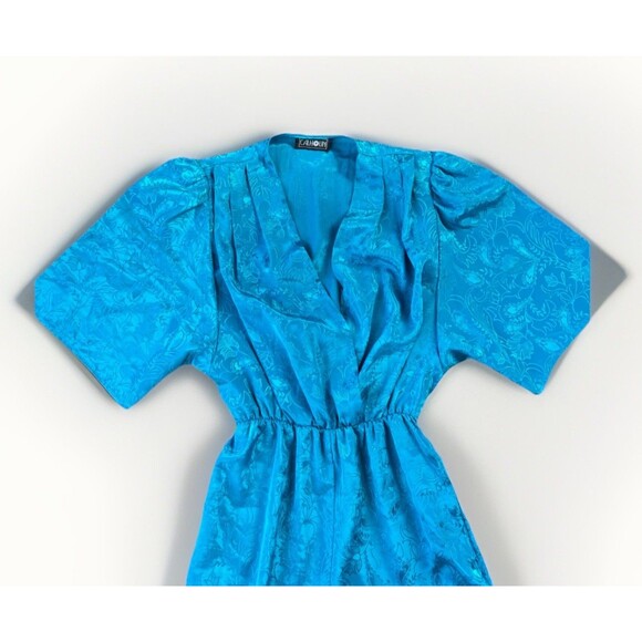 VTG Calhoun Turquoise Floral Jumpsuit Size S - Picture 2 of 7